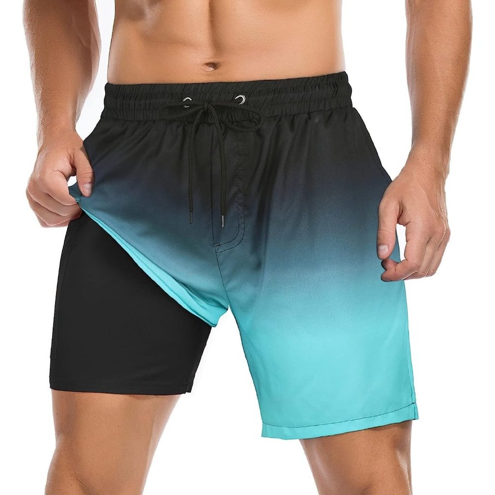 Swim Trunks Quick Dry Bathing Suit for Men with Compression Liner